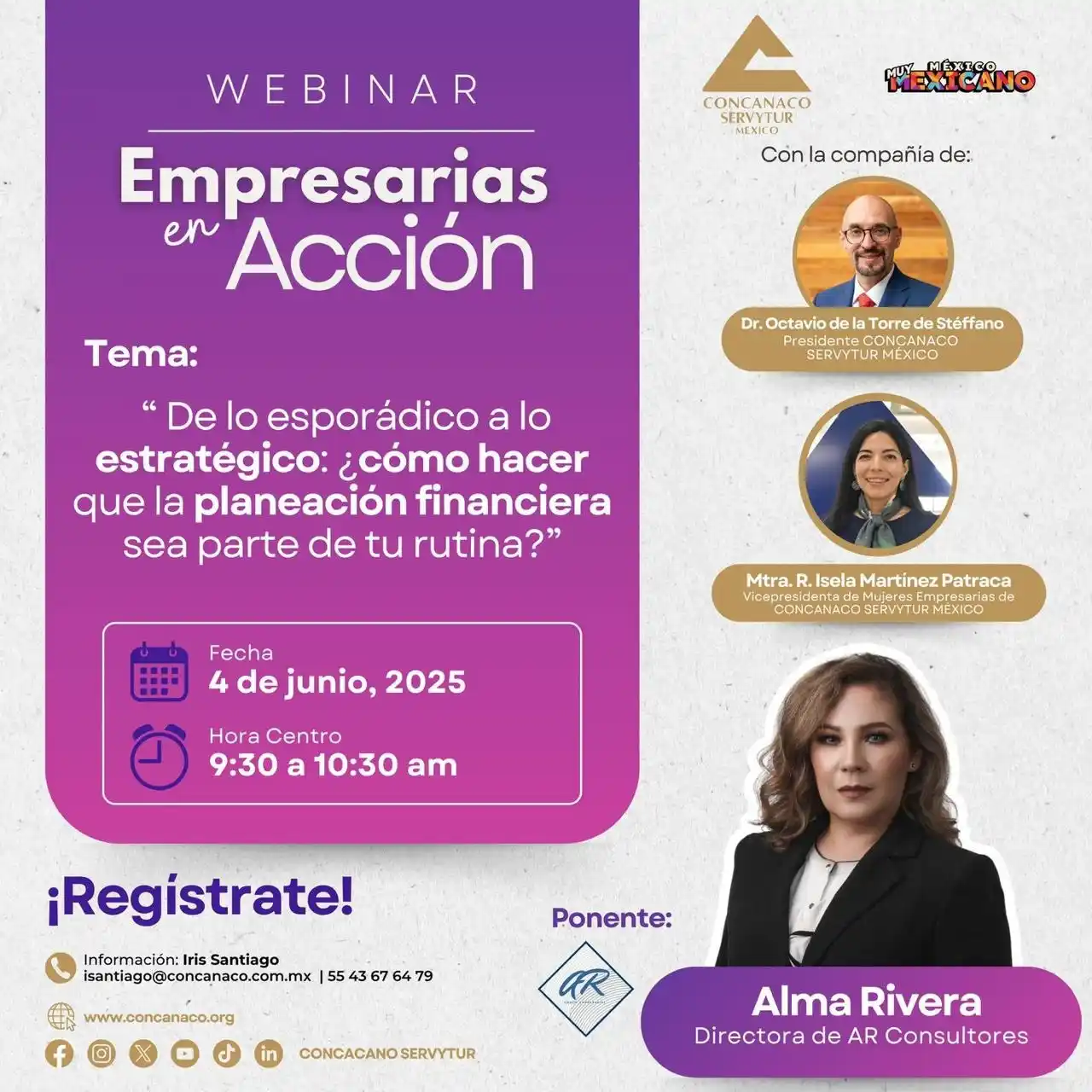 Image from MIPYMES MX: *CONCANACO SERVYTUR MÉXICO*, te invita al Webinar _*Empresarias en Acc...