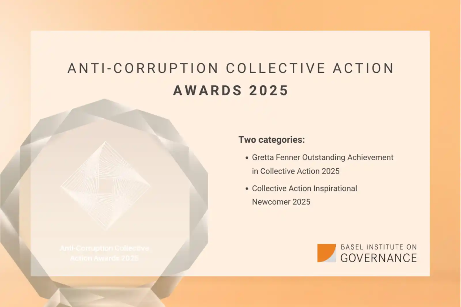 Image from Basel Institute on Governance: 🏆 Congratulations to the winners of our 2025 International Anti-Corru...