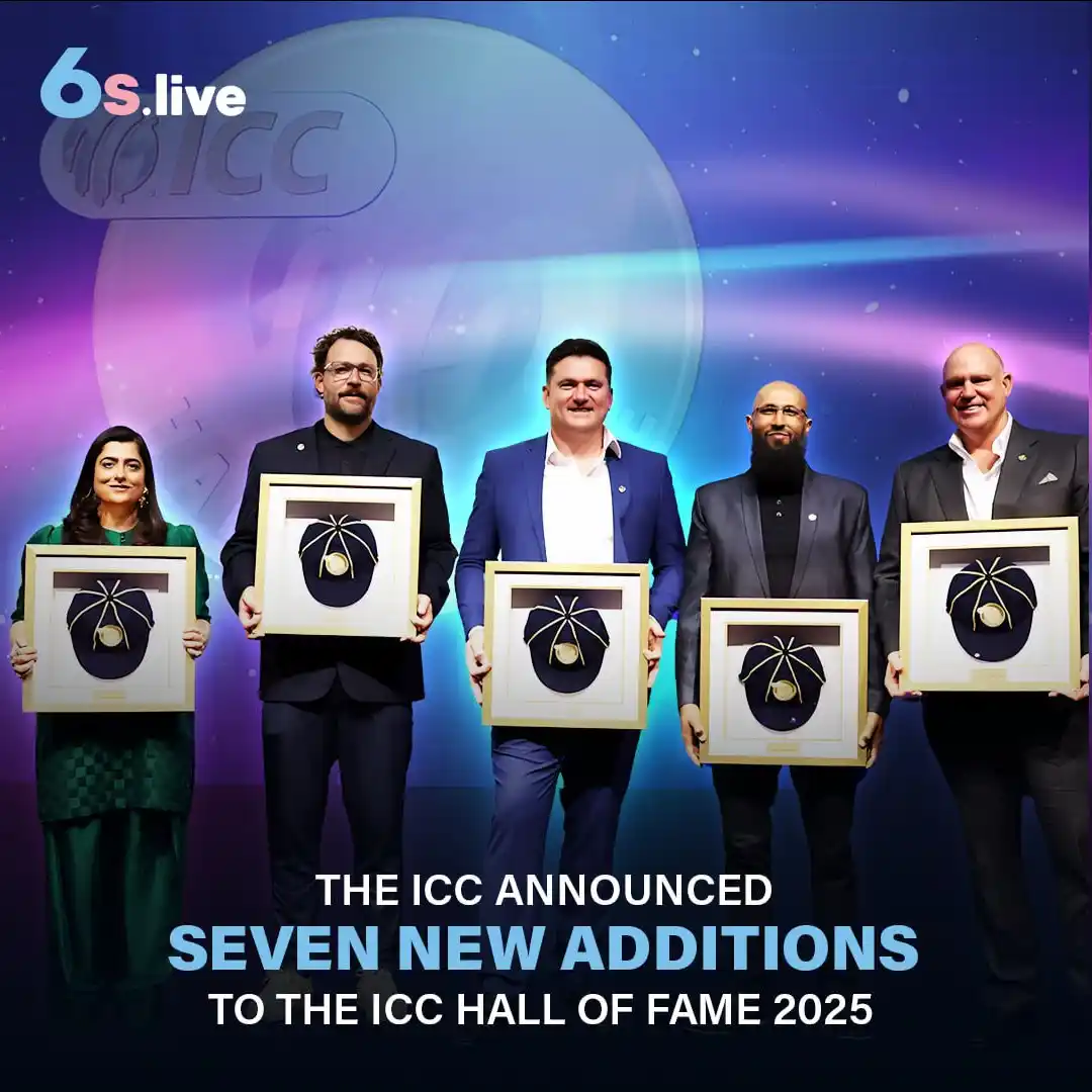 Image from Six6s - India: 🏏 Cricket Legends Enter ICC Hall of Fame! 💥 ✨ The ICC honored 7 ico...