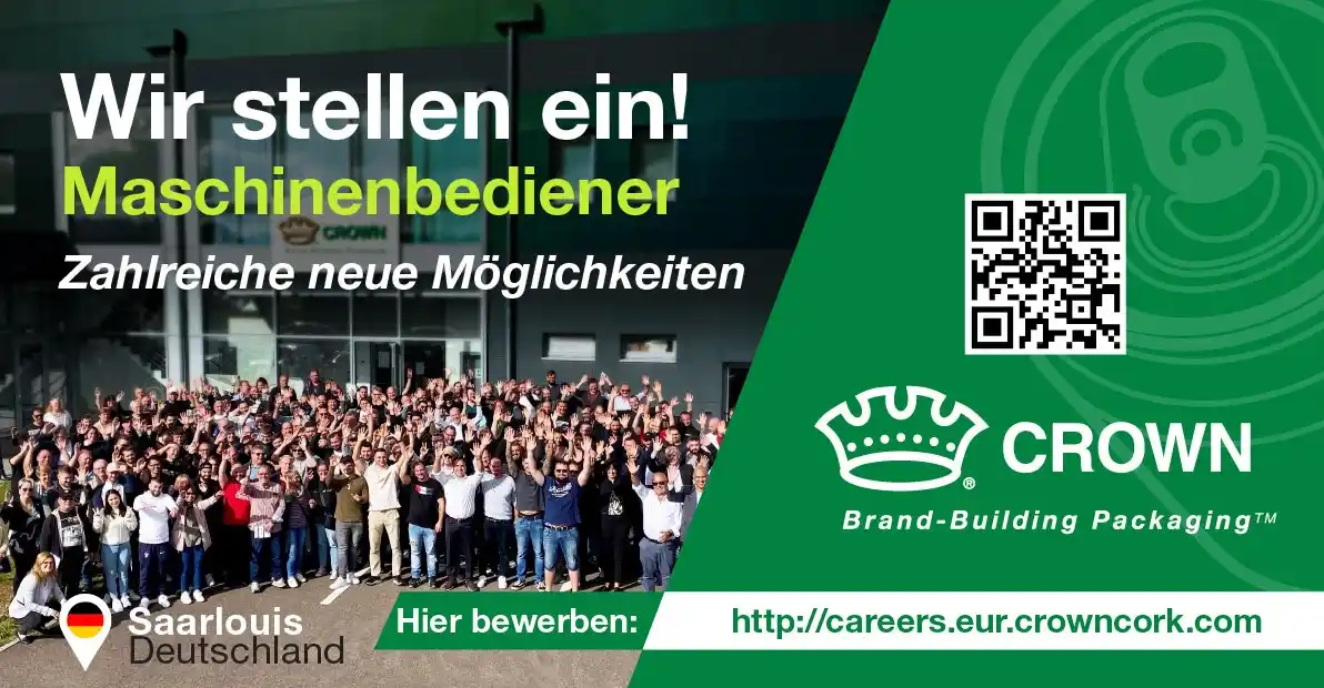 Image from Blaulichtreport Saarland: Crown Holdings, Inc.  Wir stellen Ein!  In unserem Werk für Getränkedo...