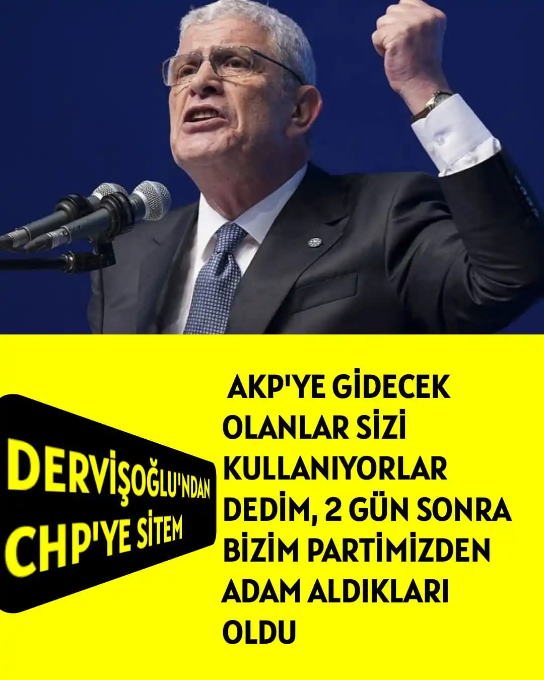 Image from ÜLKÜ PINARI: DERVİŞOĞLU'NDAN CHP'YE SİTEM: AKP'YE GİDECEK OLANLAR SİZİ KULLANIYORLA...