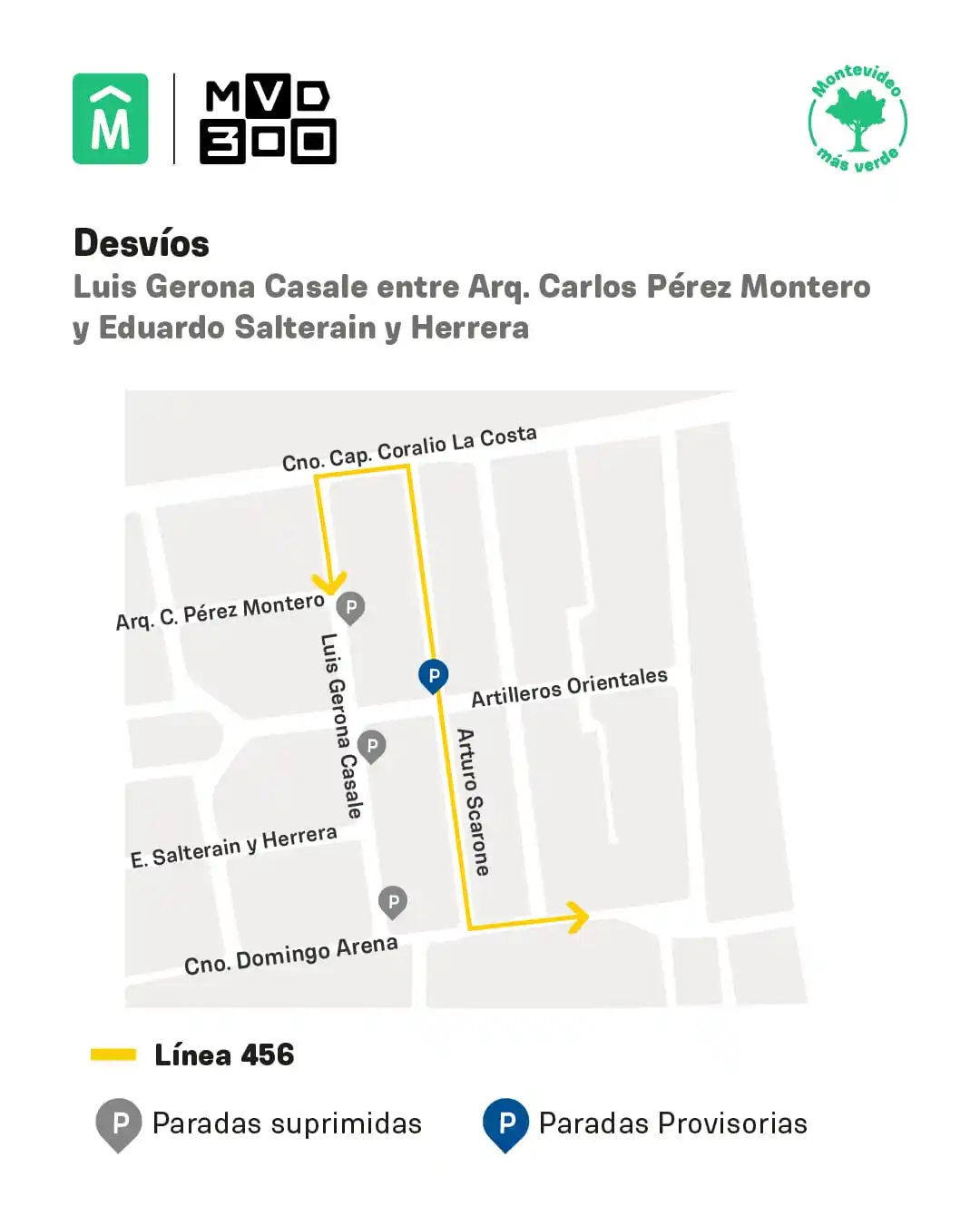 Image from Momento De Noticia 🇺🇾: 📢 Desvío en calle Luis Gerona Casale 🗓️ Hasta el miércoles 30 de ju...