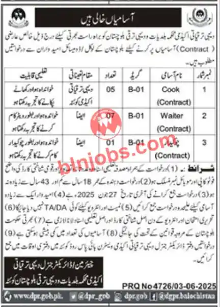 Image from Balochistan Jobs & Info: 📢 *دیہی ترقیاتی اکیڈمی محکمہ بلدیات و دیہی ترقی بلوچستان میں آسامیاں*...