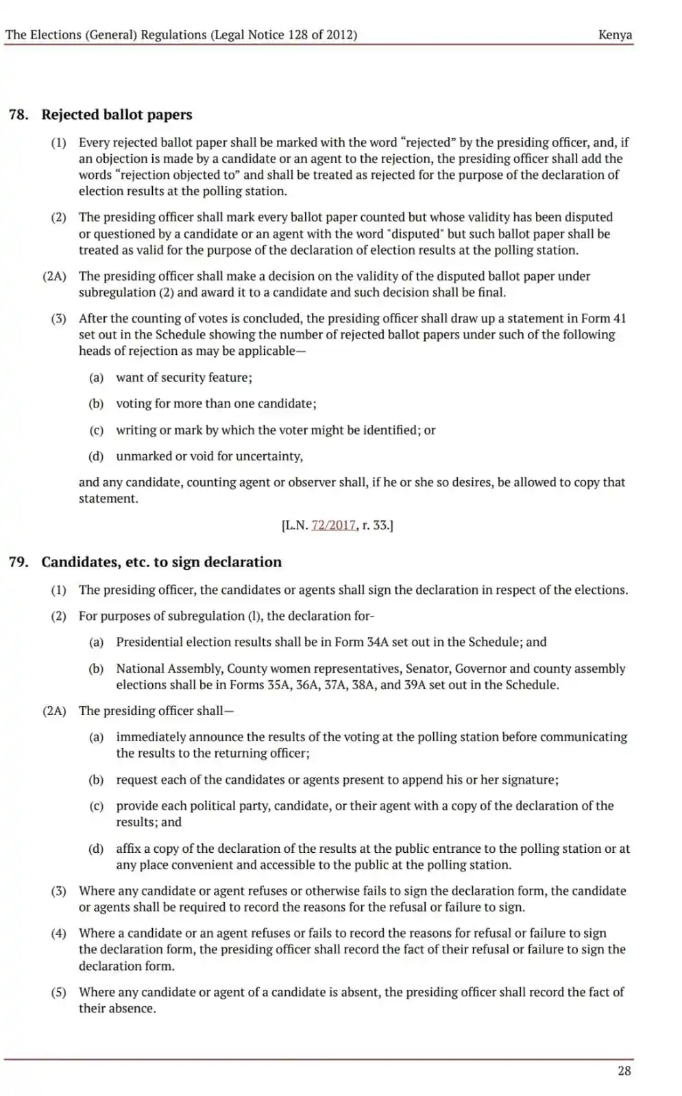 Image from KENYA ON WATCH 🇰🇪: Elections Act:  *Part XIII - COUNTING OF VOTES AND DECLARATION OF RESU...
