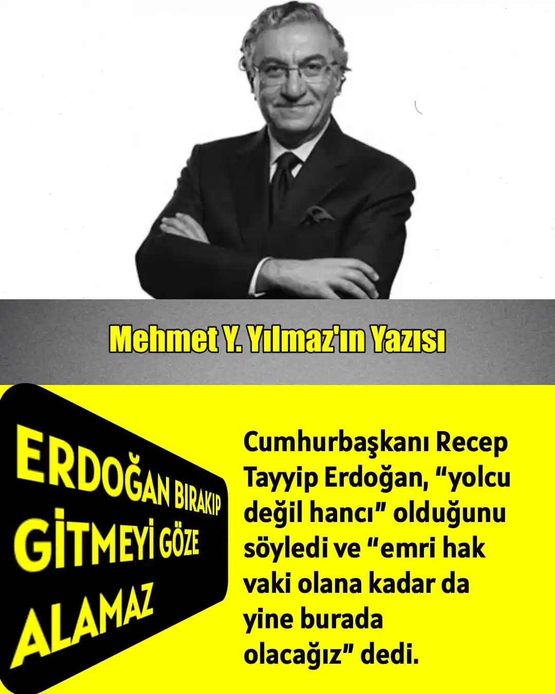 Image from ÜLKÜ PINARI: ERDOĞAN BIRAKIP GİTMEYİ GÖZE ALAMAZ Erdoğan, “emri hak vaki olana ka...