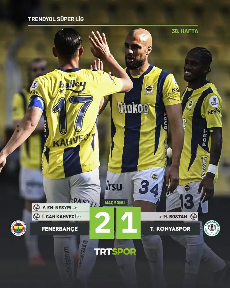 Image from TRT Spor: Fenerbahçe sezonun son maçında Konyaspor’u 2-1 yendi...
