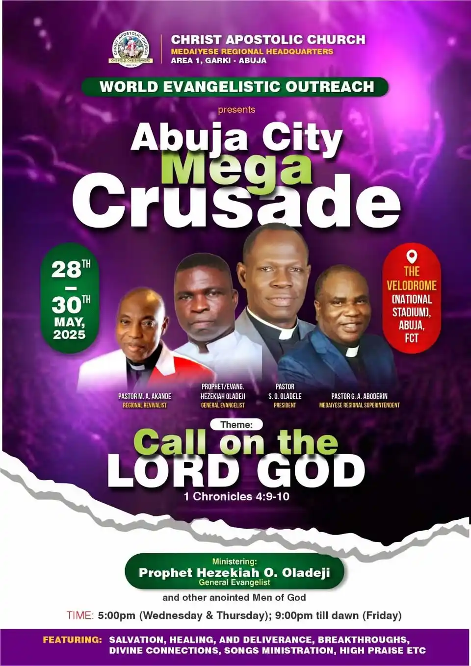 Image from Prophet/Evang. Hezekiah Oladeji: Get ready, Abuja! 🙌 🔥 The Abuja City Mega Crusade is here: 3 power-...