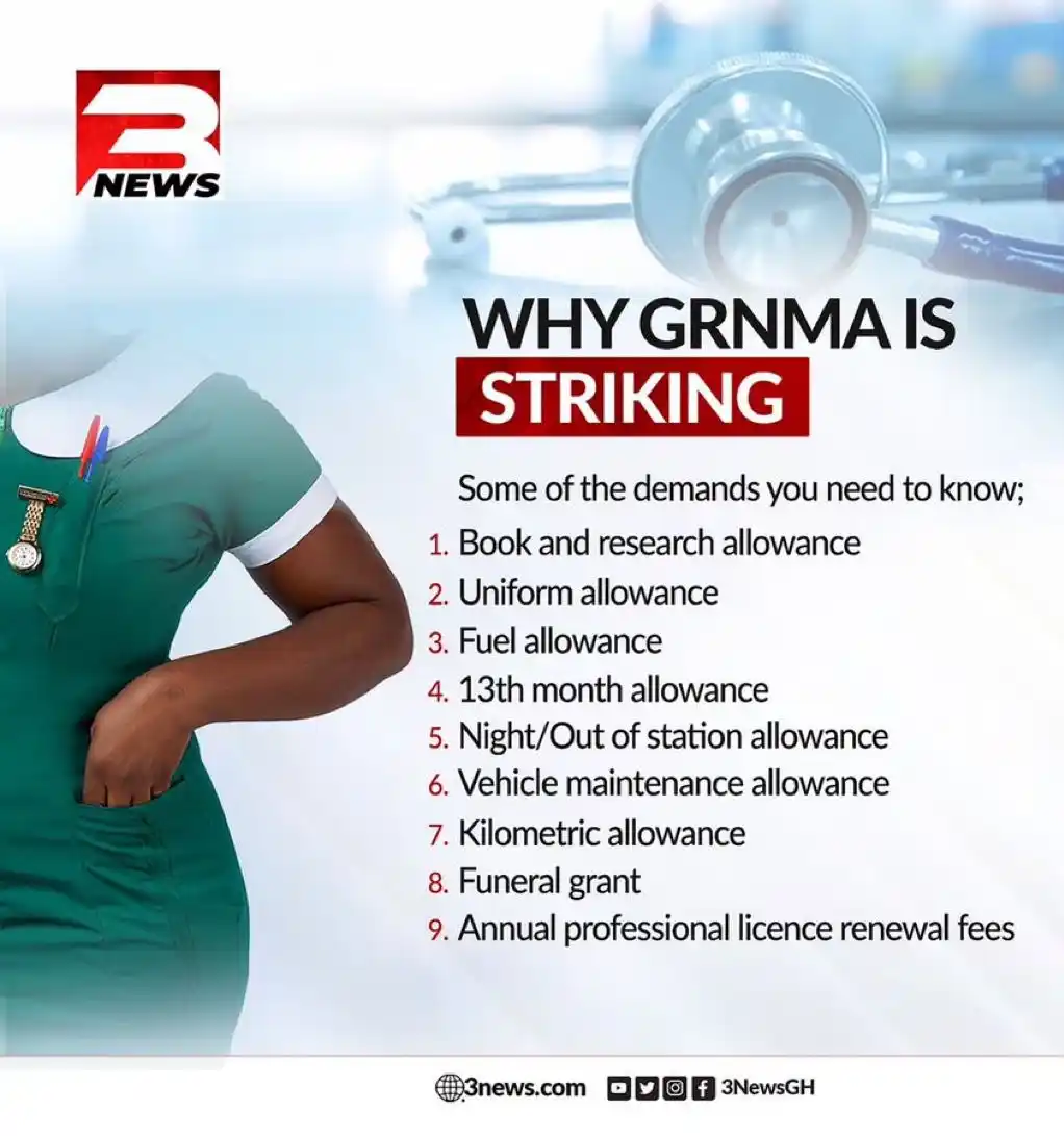 Image from The Campus Network: GRNMA strike: More than 128,000 nurses and midwives across Ghana on Ma...