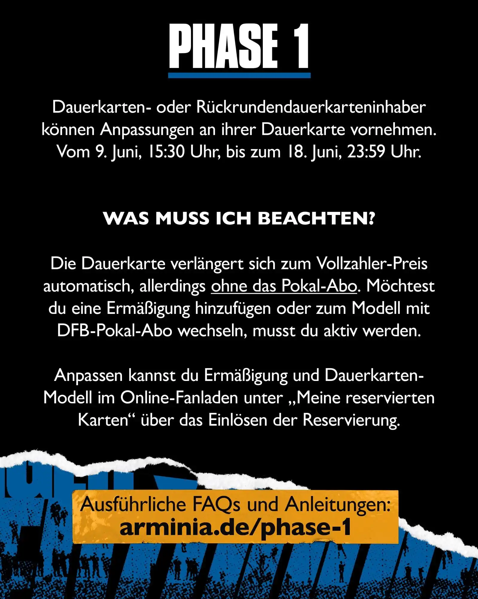 Image from DSC Arminia Bielefeld: Heute, um 15:30 Uhr, beginnt die erste Phase unseres Dauerkartenvorver...