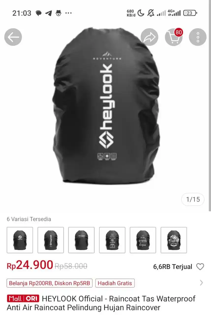 Image from Racun Shopee Receh: HEYLOOK Official - Raincoat Tas Waterproof Anti Air Raincoat Pelindung...