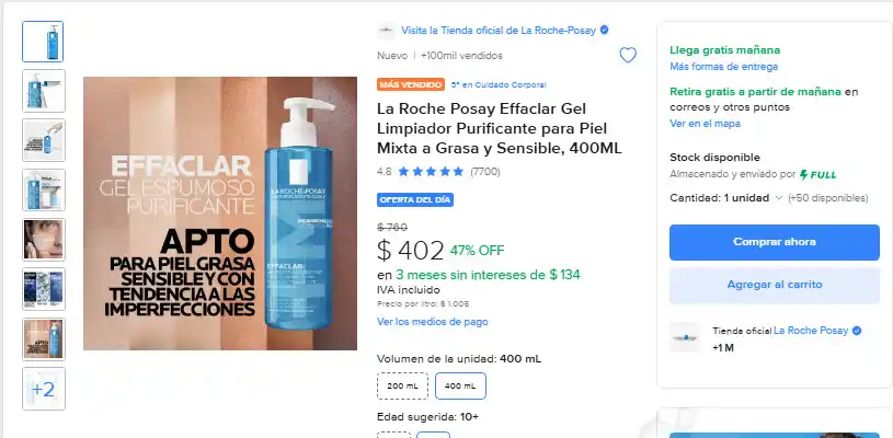 Image from Ofertas Increibles: 🌿 LIMPIEZA PROFUNDA PARA PIEL RADIANTE 🌿 🎁 Mercado Libre: Effaclar ...