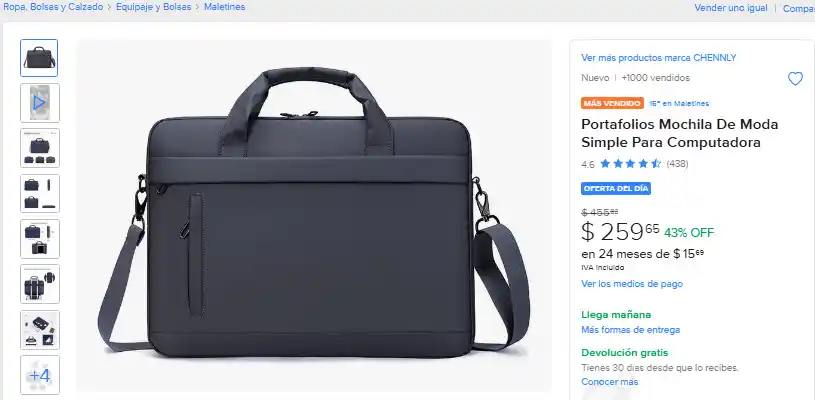 Image from Ofertas Increibles: 🎒 LLEVA TU ESTILO EN TODAS PARTES 🌟 🎁 Mercado Libre: Portafolios Mo...