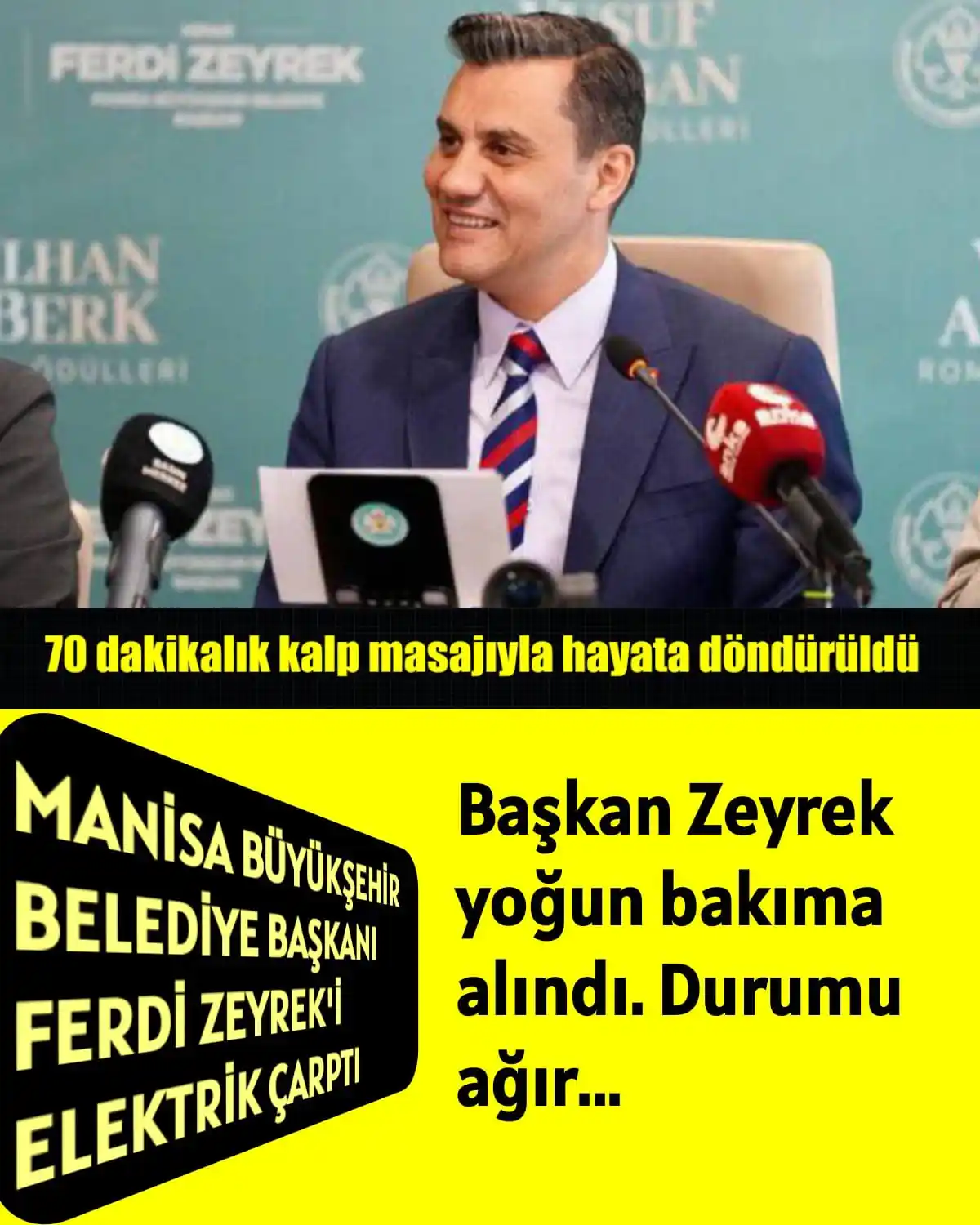 Image from ÜLKÜ PINARI: MANİSA BÜYÜKŞEHİR BELEDİYE BAŞKANI FERDİ ZEYREK'İ ELEKTRİK ÇARPTI, YOĞ...