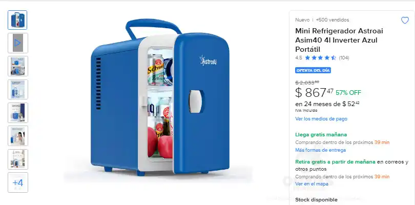 Image from Ofertas Increibles: 🌬️ MINI FRESCURA EN CUALQUIER LUGAR 🌬️ 🎁 Mercado Libre: Mini Refrig...
