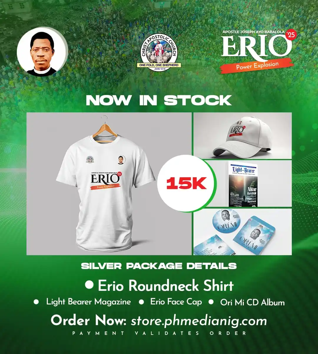 Image from Prophet/Evang. Hezekiah Oladeji: Now in stock — the official ERIO 2025 shirt is 🔥 ⠀ ⚡Wear the message....
