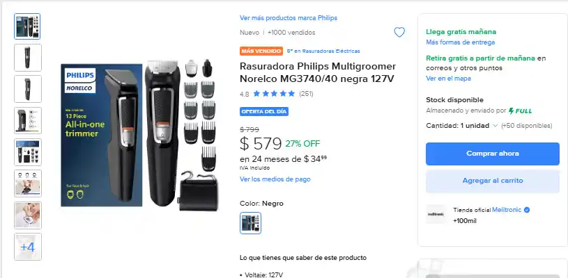 Image from Ofertas Increibles: 👨🦰 PARA UN AFEITADO PRECISO Y CÓMODO. ✂️ 🎁 Mercado Libre: Rasurado...