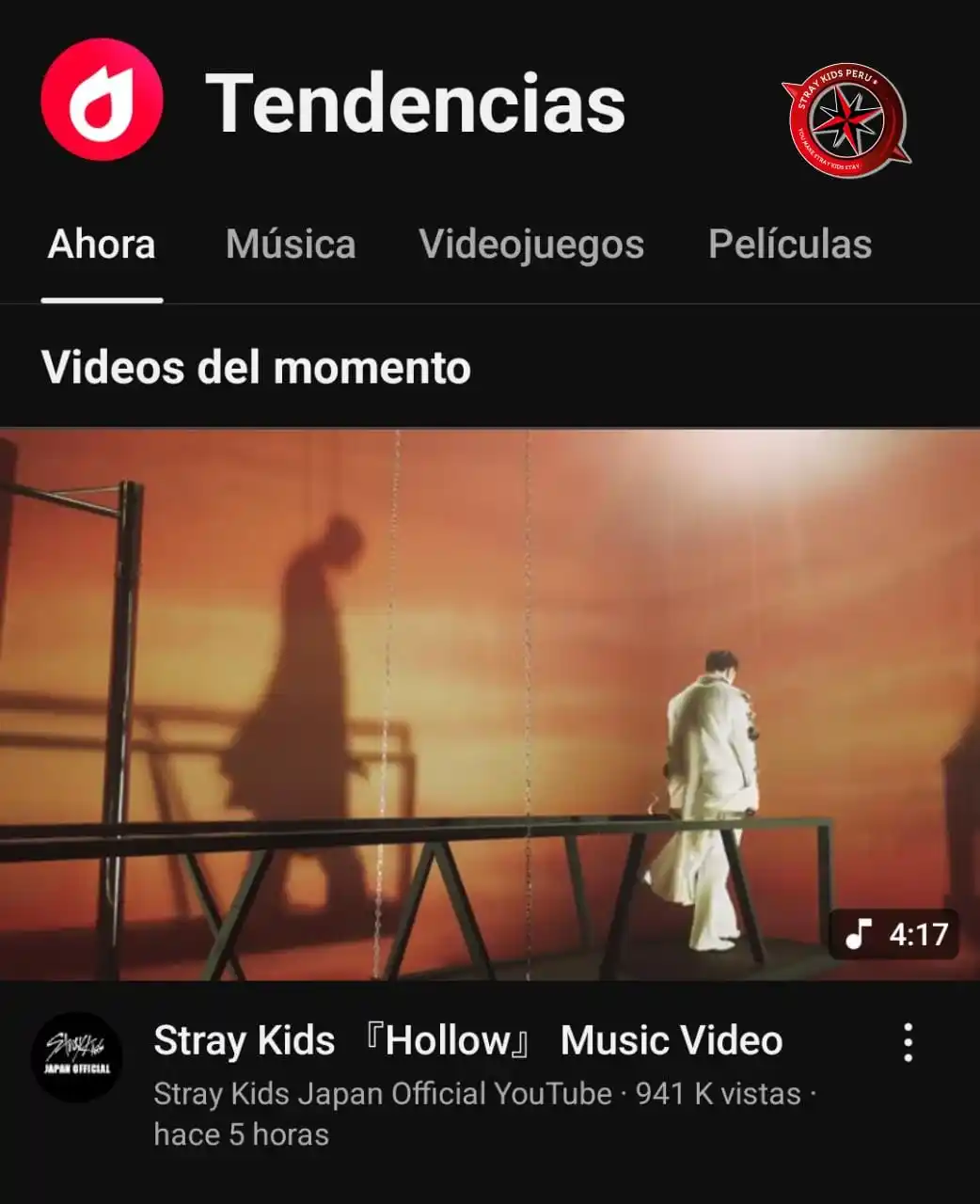 Image from STRAY KIDS PERÚ  🇵🇪  INFO Y MÁS: [──🇵🇪Stray Kids Perú🇵🇪──]  ☘️Hollow es tendencia <a class="text-bl...