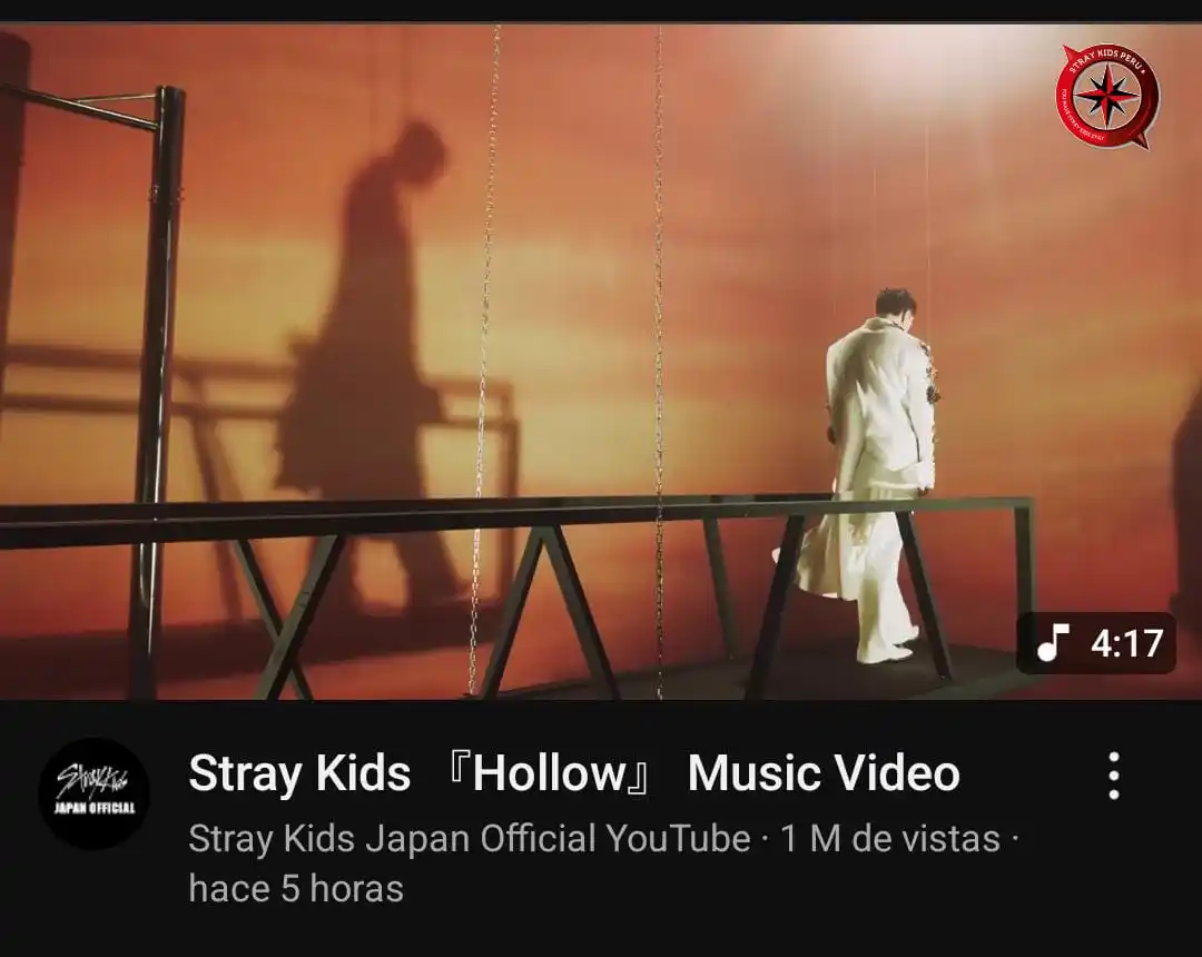 Image from STRAY KIDS PERÚ  🇵🇪  INFO Y MÁS: [──🇵🇪Stray Kids Perú🇵🇪──]  📊Hollow superó 1M de vistas en YouTube...