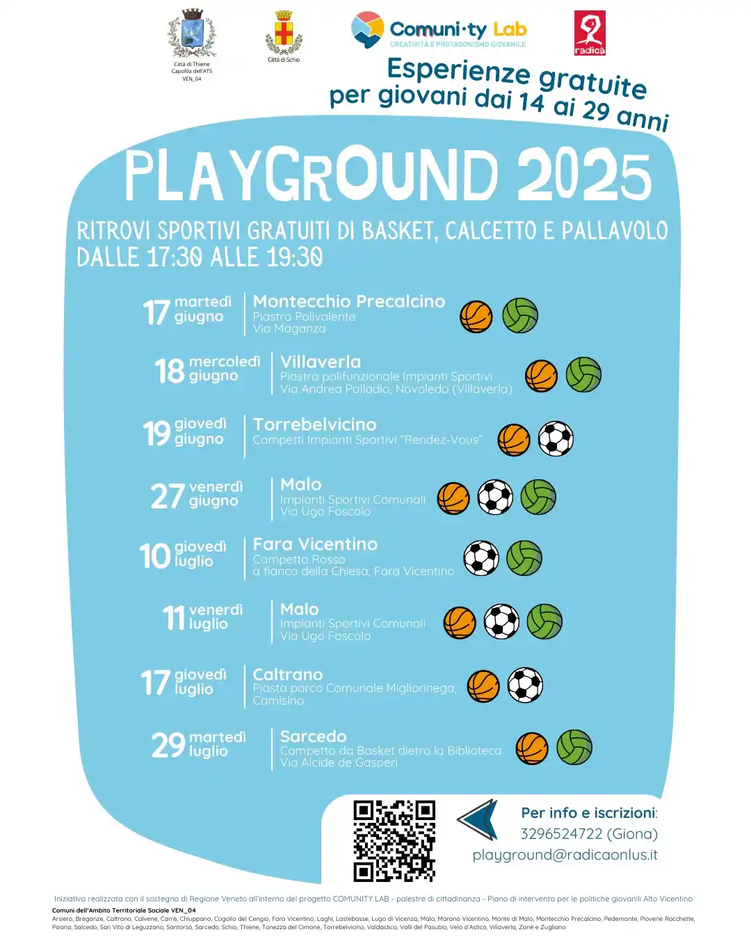 Image from Comune di Zugliano: *PLAYGROUND* *ritrovi sportivi gratuiti di basket, calcetto e pallavo...
