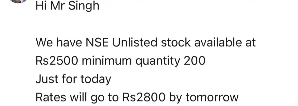 Image from Unlisted Shares Updates By Financial Adda: Pls ignore these types of tips in unlisted. Kitna margin rakh rahe hai...