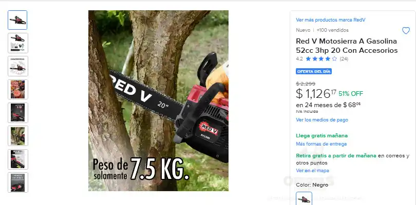 Image from Ofertas Increibles: 🌲 POTENCIA PARA TUS TAREAS PESADAS 🌲 🎁 Mercado Libre: Red V Motosie...