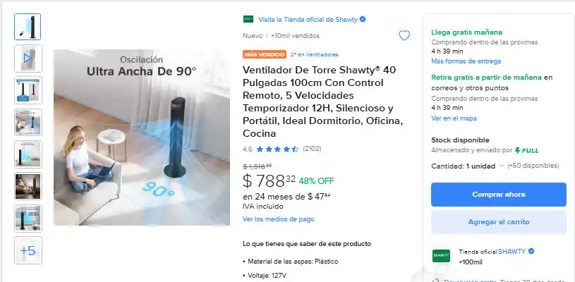 Image from Ofertas Increibles: 🌀 REFRESCA TU AMBIENTE CON ESTILO 🌀 🎁 Mercado Libre: Ventilador De ...