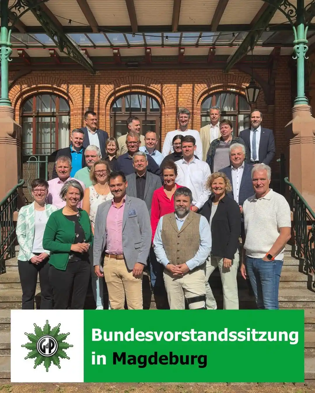 Image from Gewerkschaft der Polizei (GdP): 📍 Sitzung des Bundesvorstandes in Magdeburg: Volles Programm!  Frisch...