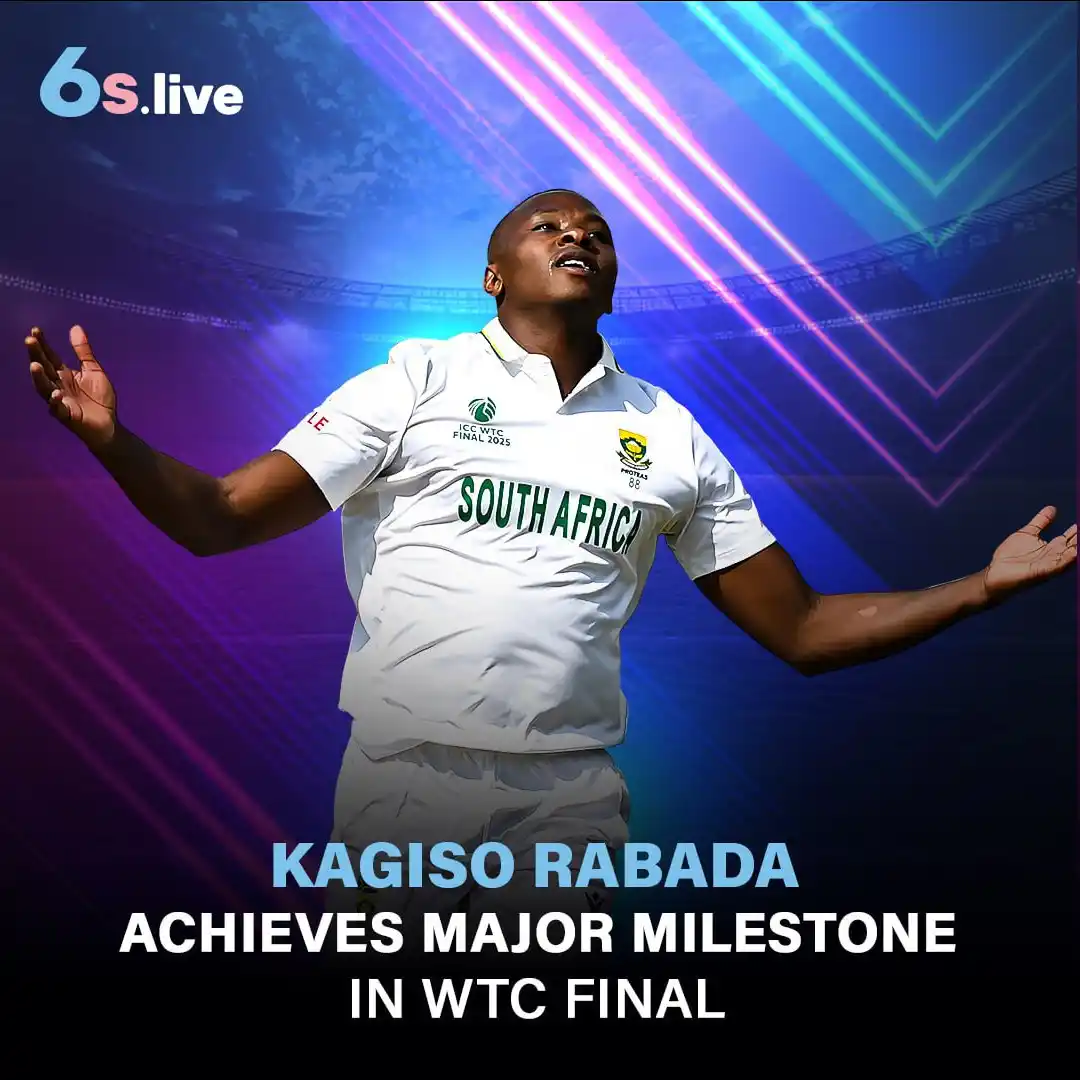 Image from Six6s - India: 🔥 South Africa’s pace ace Kagiso Rabada has become the 4th highest Te...