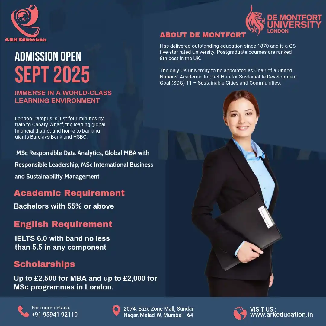 Image from ARK | Tourism - Events - Education: *🎓 Study at De Montfort University – UK 🇬🇧* Unlock your global fut...