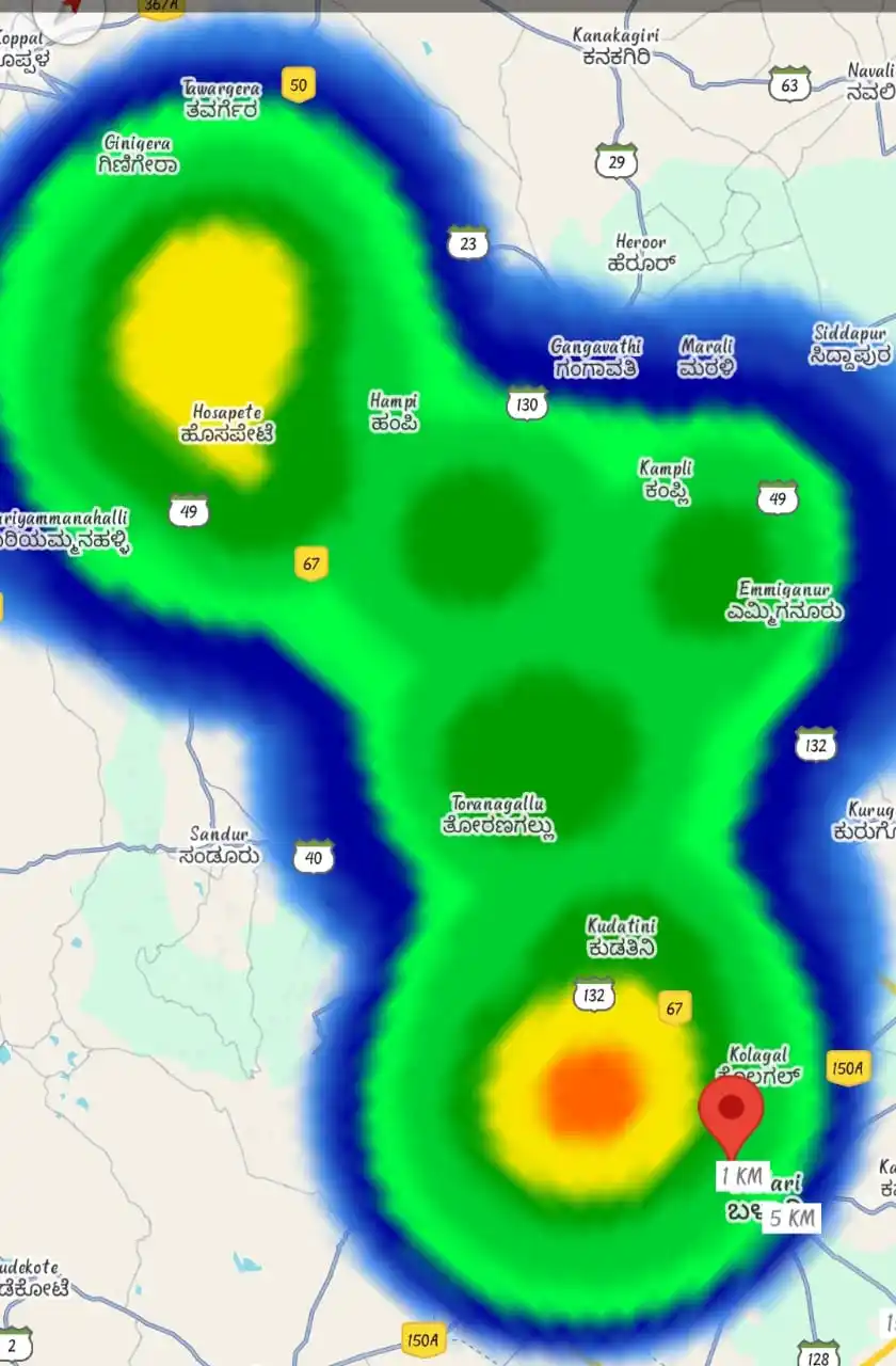 Image from Ballari-Hospet-Koppal Updates: Thunderstorm activity spread over parts of Koppal, Vijayanagara & Ball...