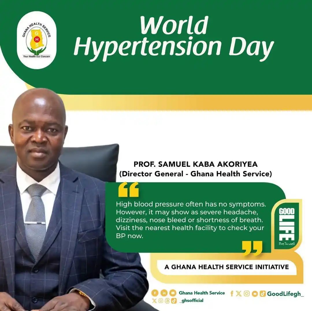 Image from Ghana Health Service: Today is World Hypertension Day! High blood pressure often shows no s...