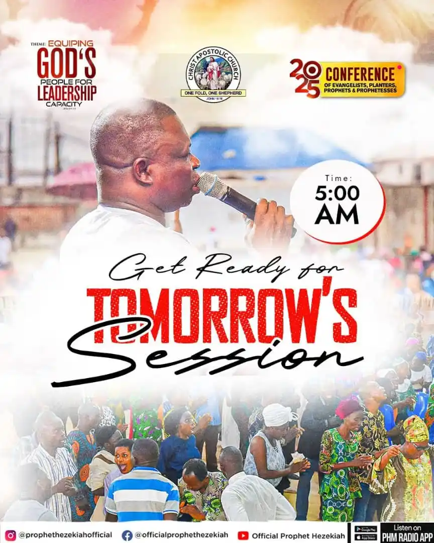 Image from Prophet/Evang. Hezekiah Oladeji: 🚨 TOMORROW’S SESSION starts at 5:00 AM! The fire is burning at the 2...