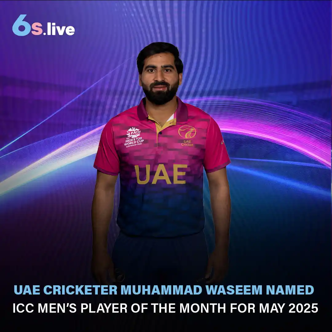 Image from Six6s - India: 🏆 UAE Cricket Captain Muhammad Waseem named ICC Men's Player of the M...