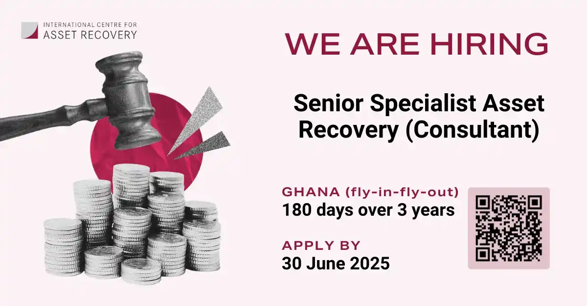 Image from Basel Institute on Governance: We are looking for a Senior Specialist, Asset Recovery... ...to provi...