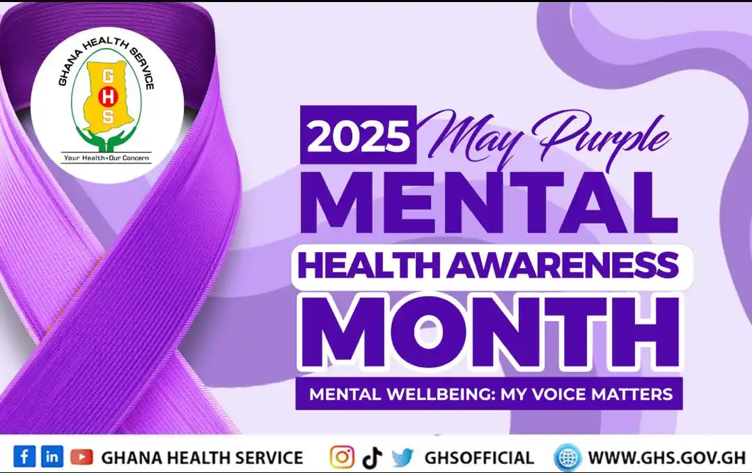 Image from Ghana Health Service: We are still in Mental Health Awareness Month (Purple May) 💜 It is a...