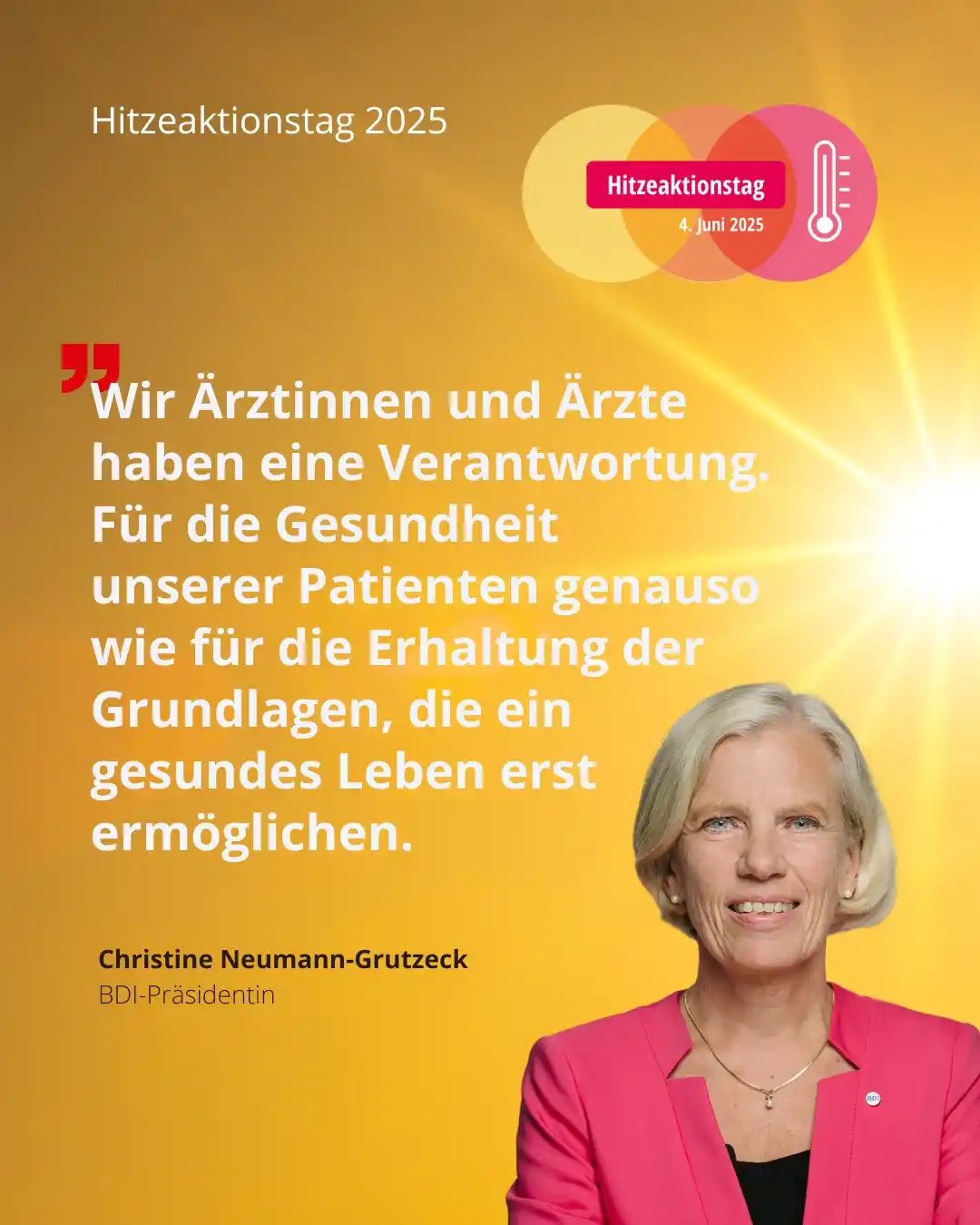 Image from Berufsverband Deutscher Internistinnen und Internisten e.V. (BDI): Wenn in den nächsten Monaten wieder vermehrt von „heißen Tagen“ und „T...