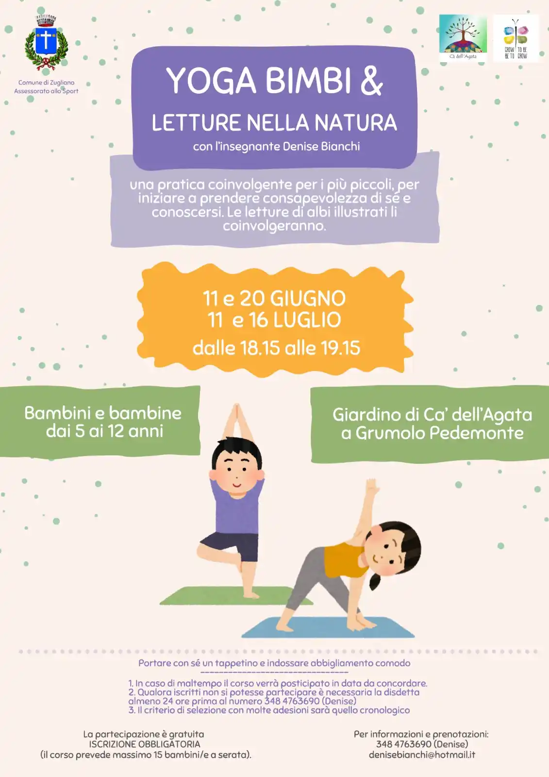 Image from Comune di Zugliano: 🧘♀️ *YOGA BIMBI & LETTURE NELLA NATURA*🧘♂️ Non perdetevi lo YOGA ...