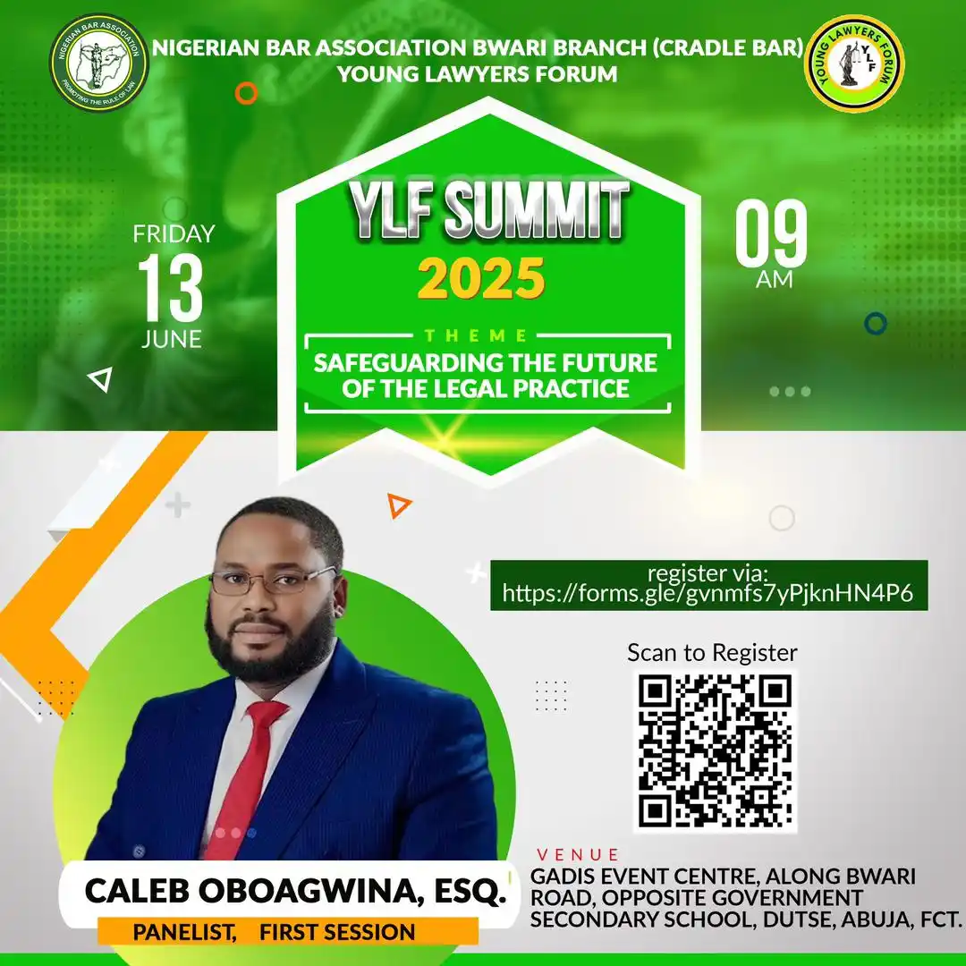 Image from Legallinkz.com: AI Meets Advocacy: Caleb Oboagwina, Esq. to Speak on Law and Technolog...