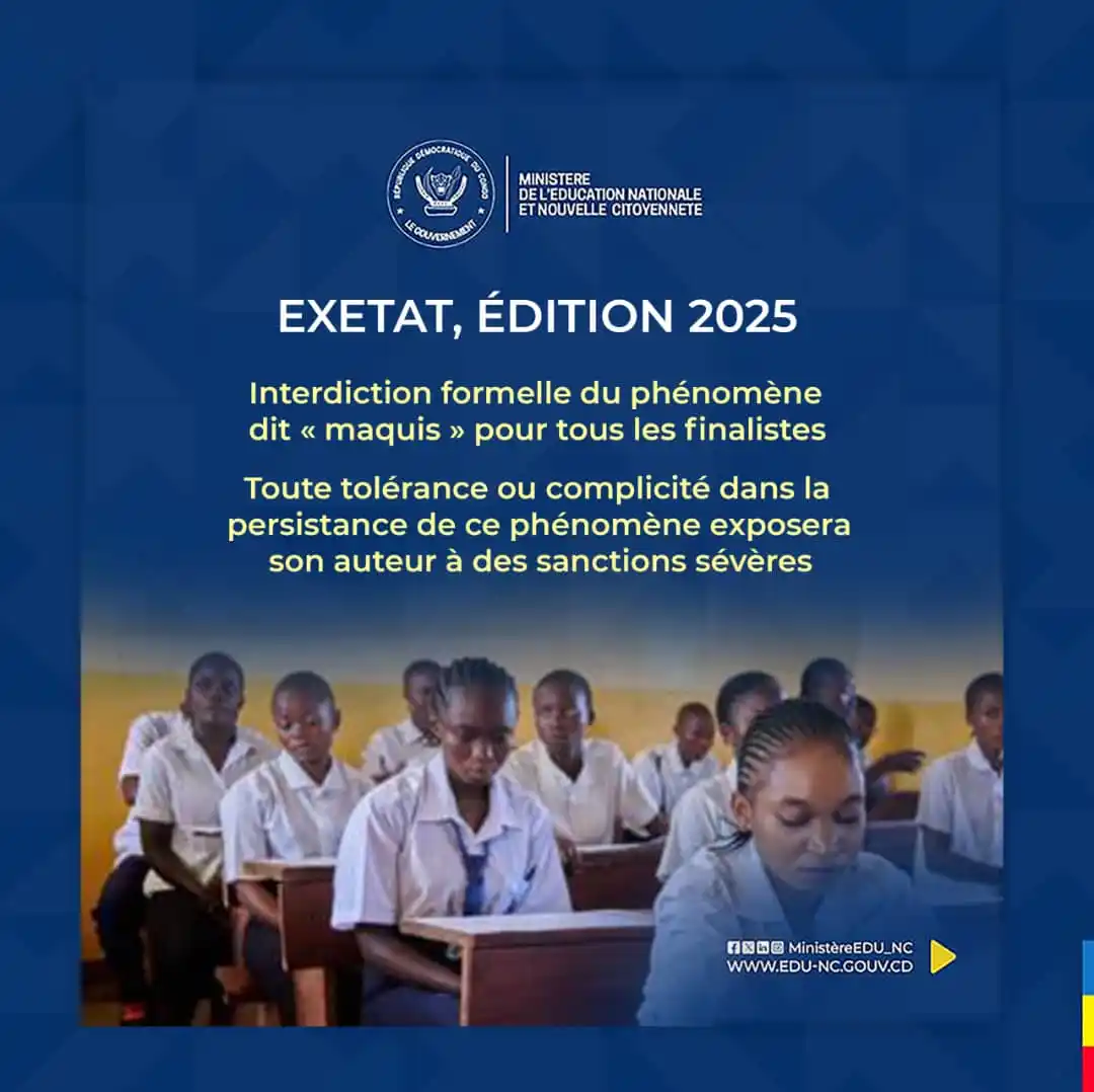 Image from Ministère de l’EDU-NC: 🚨 ALERTE EXETAT, ÉDITION 2025 Le phénomène dit « maquis » est strict...
