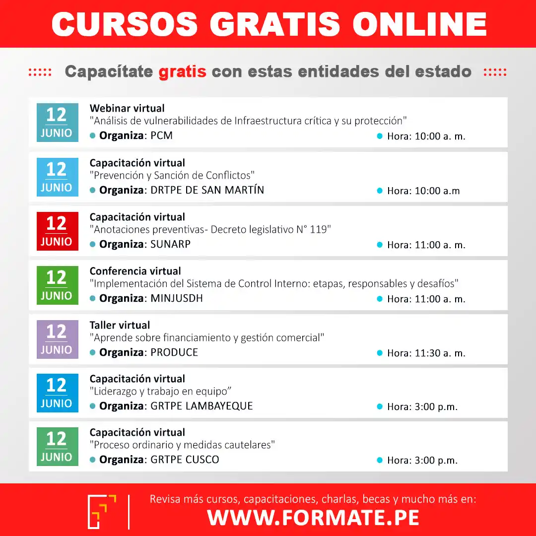 Image from Convocatorias de Trabajo 🇵🇪: 📣 ATENCIÓN !!! 🇵🇪 🔵 Participa en las próximas capacitaciones desar...