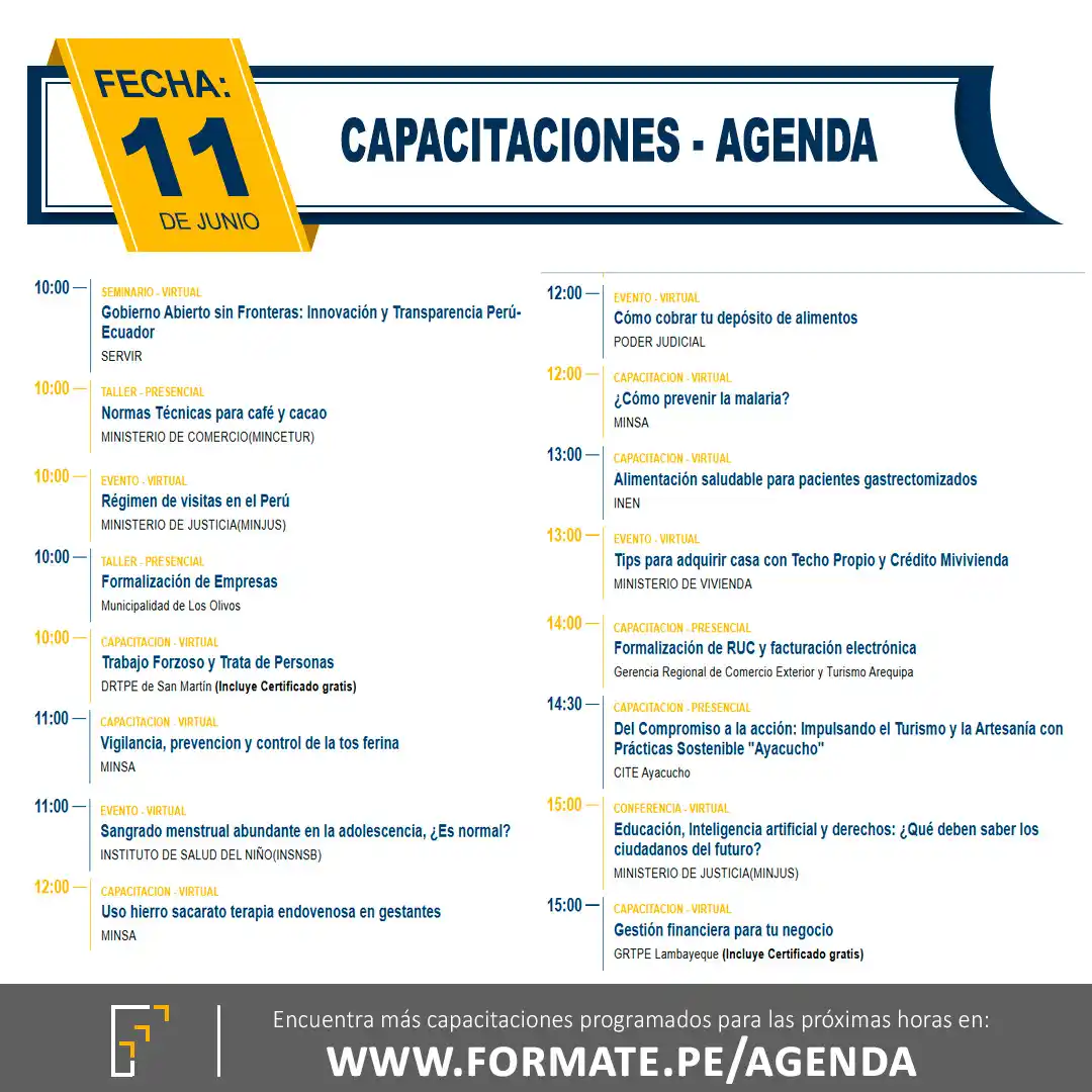 Image from Convocatorias de Trabajo 🇵🇪: 📣 ATENCIÓN !!! 🇵🇪 🔵 Participa en las próximas capacitaciones desar...