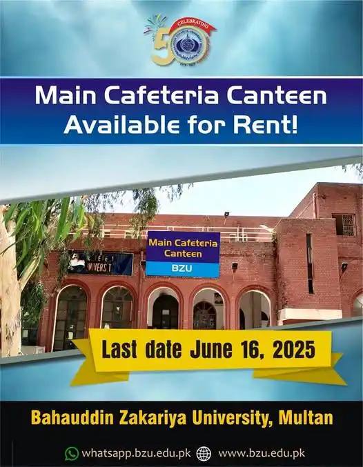 Image from Multan Discovery HD: *BZU CANTEEN AVAILABLE FOR RENT*...