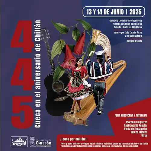 Image from Chillan OnLine: Chillán conmemora su aniversario con 445 pies de cueca https://www.chi...