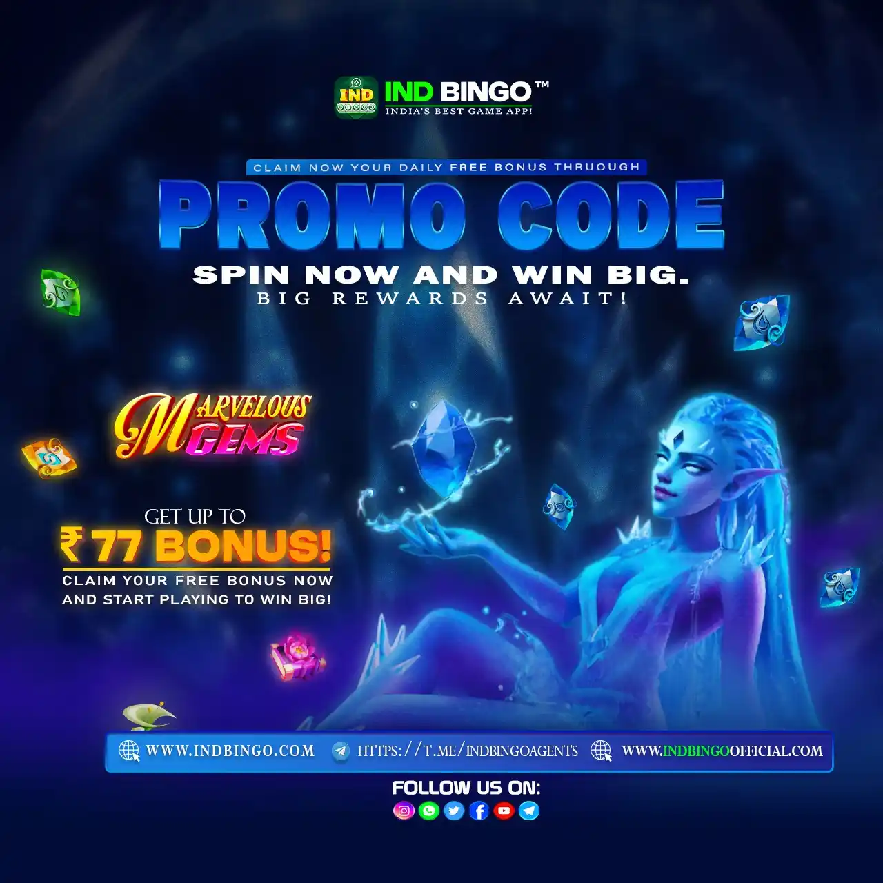 Image from INDbingo Official: 🔡Daily promocode.(click to copy) indbingogame.com ❤️ Validity per...
