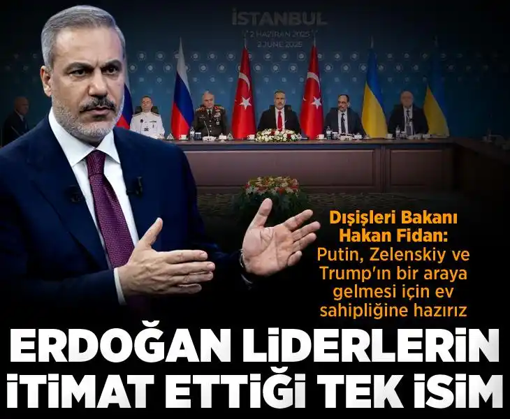 Image from Milliyet: Dışişleri Bakanı Hakan Fidan: Putin, Trump ve Zelenskiy'nin aynı anda ...