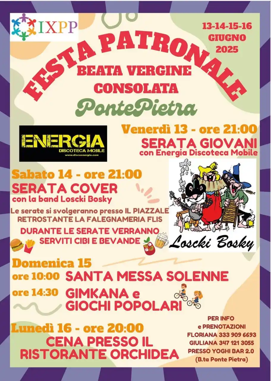 Image from Giaveno Informa: 🎉 *FESTA PATRONALE BEATA VERGINE CONSOLATA – PONTEPIETRA* 📅 *13-14-...