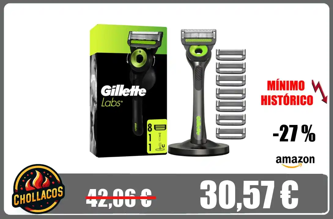 Image from Chollacos: 🔥 *GILLETTE LABS MAQUINILLA + 8 RECAMBIOS* <a class="text-blue-500 ho...