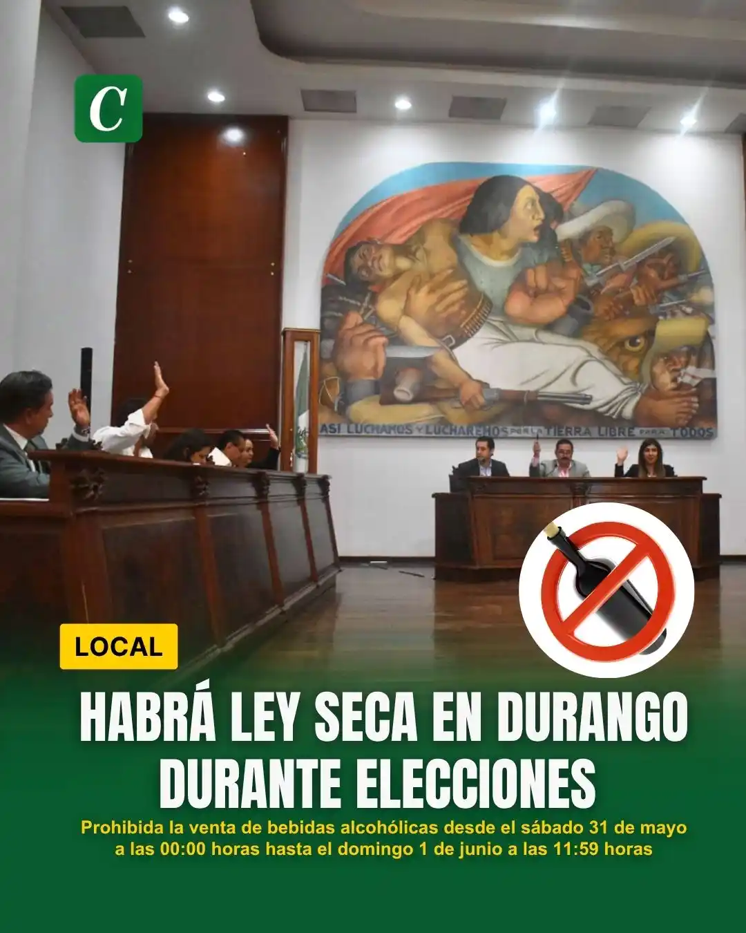 Image from Contexto de Durango : Habrá Ley Seca en Durango durante Elecciones 🚫🍺🗳️  Miembros de la C...