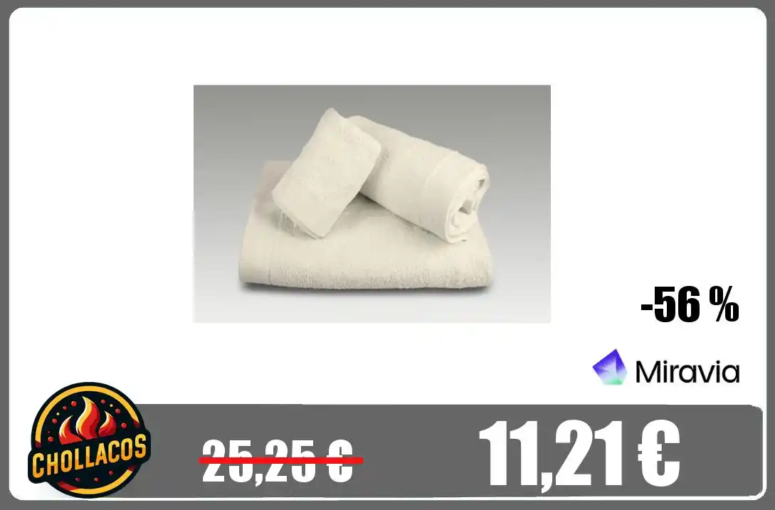 Image from Chollacos: 🔥 *JUEGO DE TOALLAS BURRITO BLANCO* # 🔥 Juego de 3 toallas Burrit...