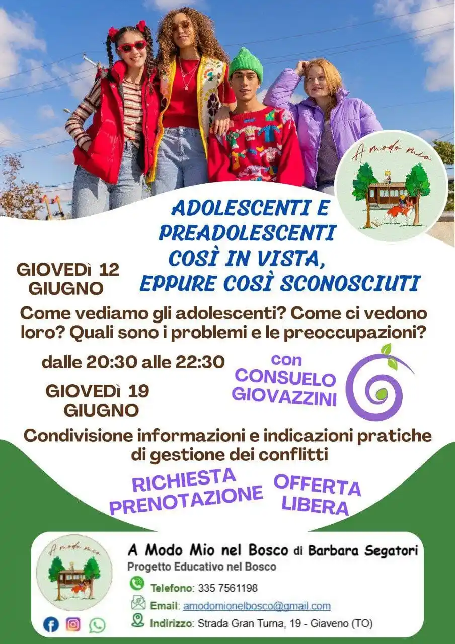 Image from Giaveno Informa: 🎒 *LABORATORIO PER GENITORI* *Adolescenti e preadolescenti: così in ...